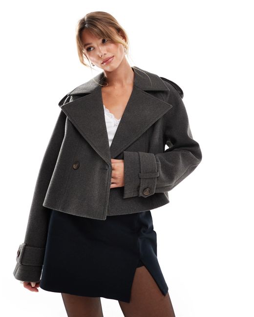 ASOS Black Cropped Formal Trench Coat