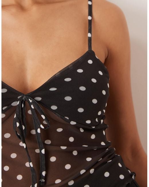 ASOS Black Mesh Cami Bust Cup Top