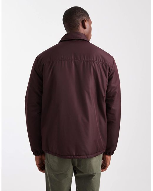 Brave Soul Purple Padded Button-down Short Jacket for men