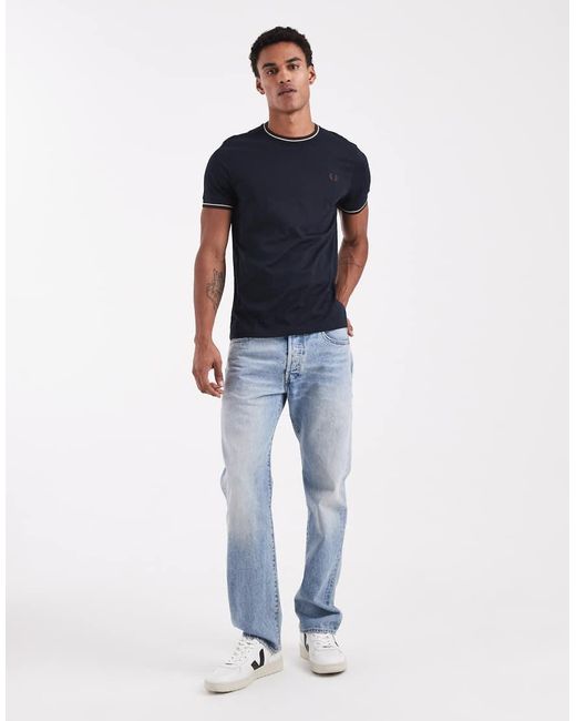 Fred Perry Blue Twin Tipped T-shirt for men