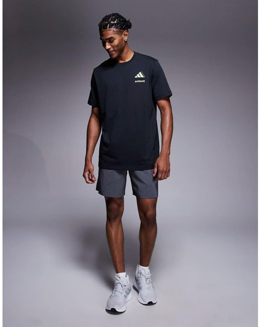 Adidas Originals Blue Adidas Running T-Shirt With Retro Back Print for men