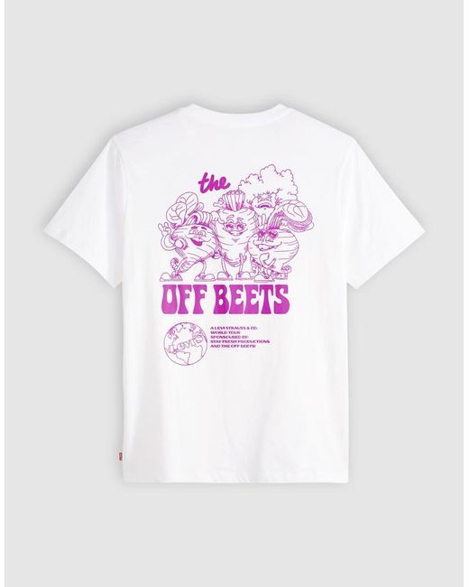 Levi's Ruimvallend T-Shirt Met Print Op De Rug in het White voor heren