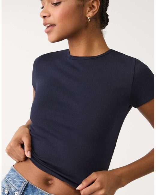 Stradivarius Blue Slim Fit T-shirt