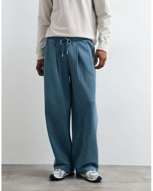 ASOS Blue Oversized Balloon joggers With Acid Wash for men