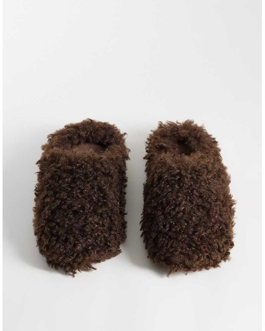 Loungeable Brown Longe Mongolian Faux-fur shaggy Slippers