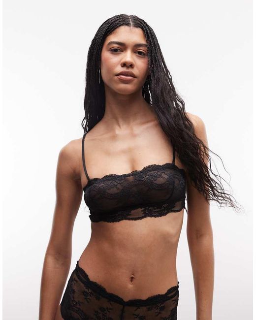 ASOS Black Lola Lace Crop Bandeau