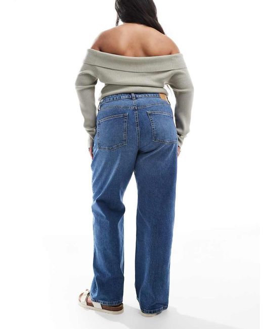 Vaqueros Cómodos Y Elásticos De Pernera Recta De Asos Design Curve ASOS de color Blue