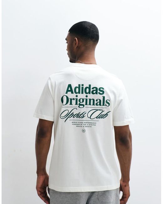 Adidas Originals White T-shirt With Sports Club Back Print