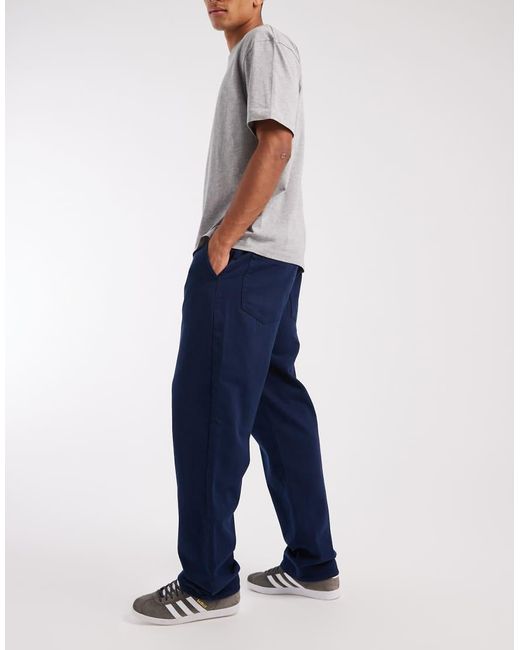 ASOS Blue Straight Fit Trousers for men