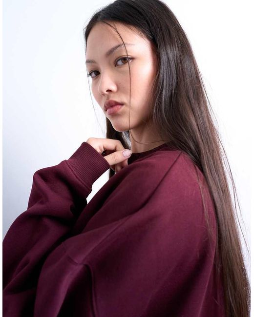 TOPSHOP Purple Longline Oversized Sweat