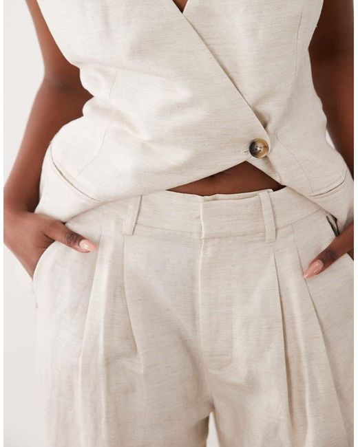 GOOD AMERICAN Natural Linen Trousers Co-Ord