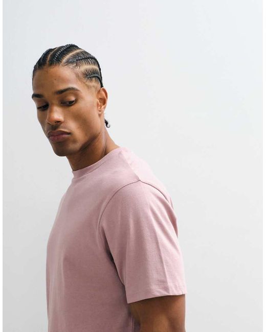 ASOS Pink Essentials Regular Fit T-Shirt for men