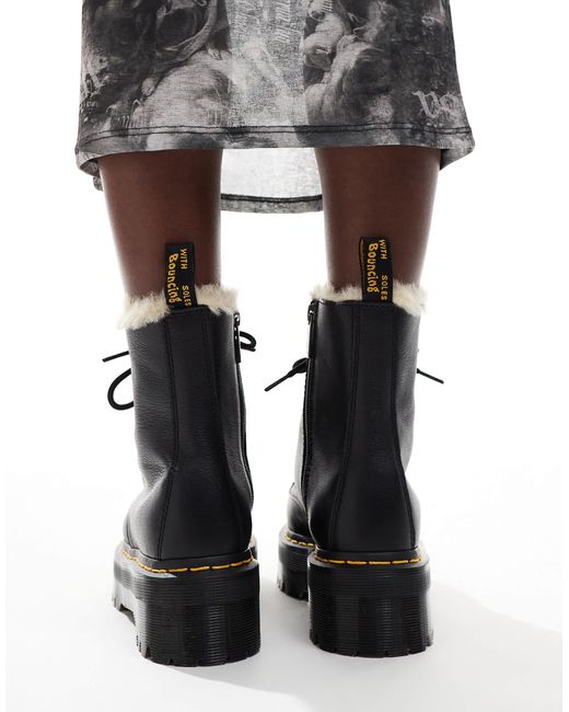 Jadon - bottines avec 8 paires d'œillets et doublure en fausse fourrure - pisa Dr. Martens en coloris Black