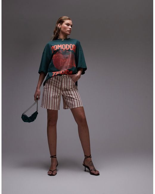 TOPSHOP Gray Denim Jort