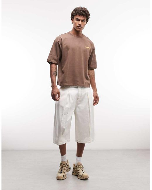 ASOS Brown Boxy Oversized T-shirt With Holiday Graphic for men