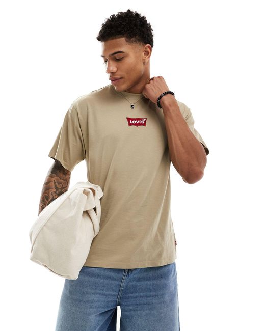 Levi's Natural T-shirt With Central Batwing Logo for men