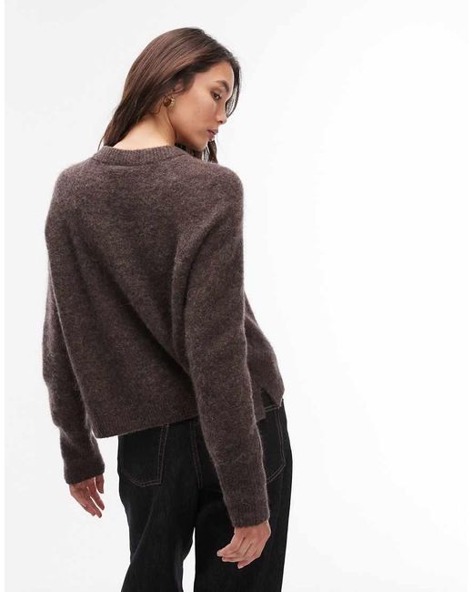 ARKET Brown Alpaca Wool Blend Crew Neck Jumper