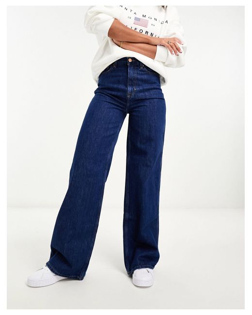 Tommy Hilfiger Blue Claire High Rise Wide Leg Side Tab Jeans