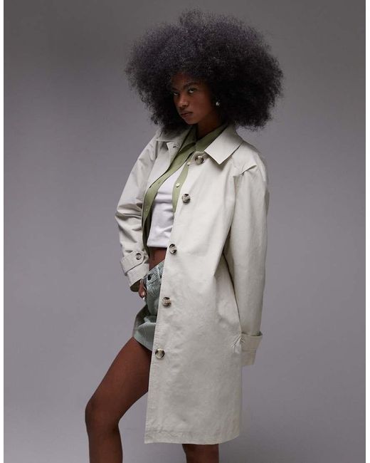 TOPSHOP Multicolor Mid Length Trench Coat