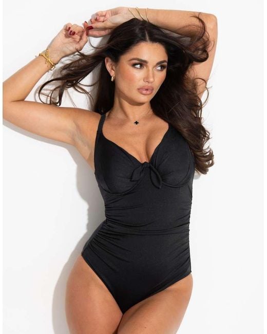 Pour Moi Black St Kitts Underwired Non-Padded Swimsuit