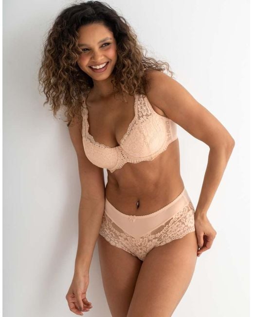Pour Moi Brown Fleur Lightly Padded High Apex Underwired Bra