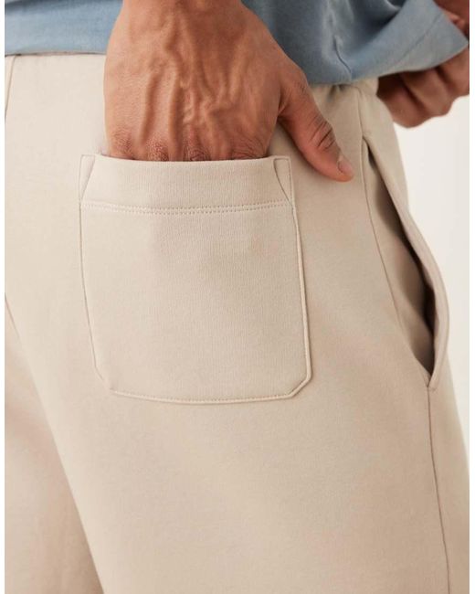 Pantaloncini Basic Slim Di Media Lunghezza Color Pietra di ASOS in Blue da Uomo