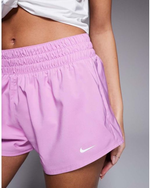 Nike Pink Nike One Training Dri-fit Mid Rise 3 Inch Shorts