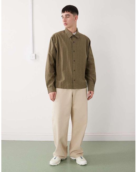 Collusion Natural Long Sleeve Boxy Shirt for men