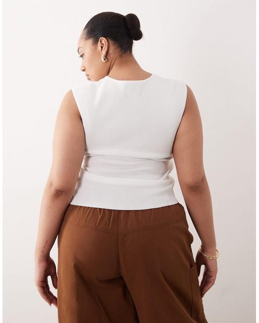 ASOS White Asos Design Curve Hardware Structured Top