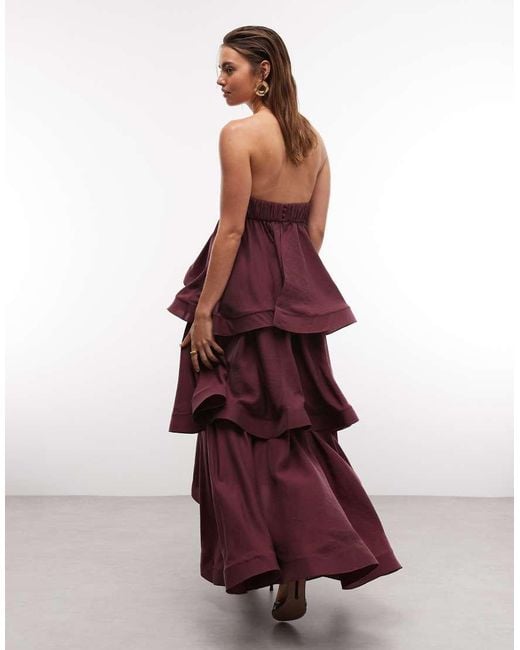 ASOS Tiered Structured Ruffle Maxi Dress