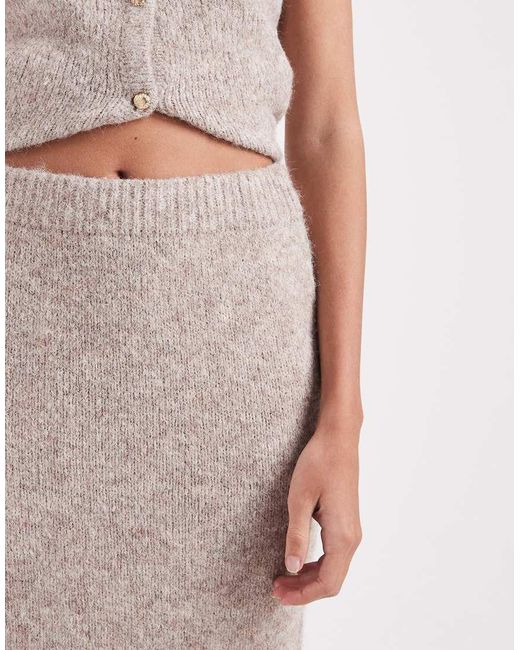 Object Natural Knitted Midi Skirt Co-ord
