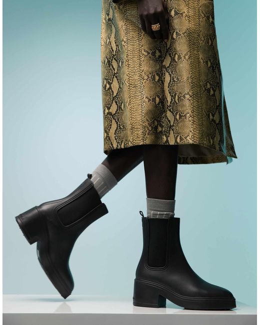 Bimba Y Lola Green Low Heel Wellington Ankle Boots