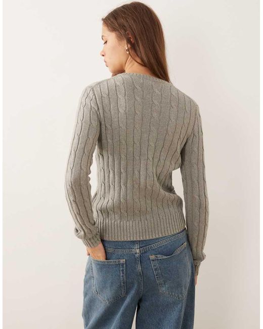 Polo Ralph Lauren Brown Icon Logo Cotton Cable Knit Jumper