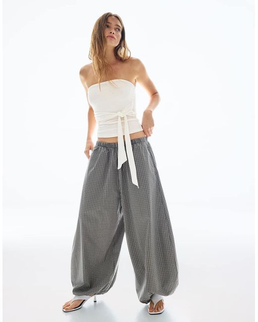 Bershka White Bandeau Top With Tie Detail