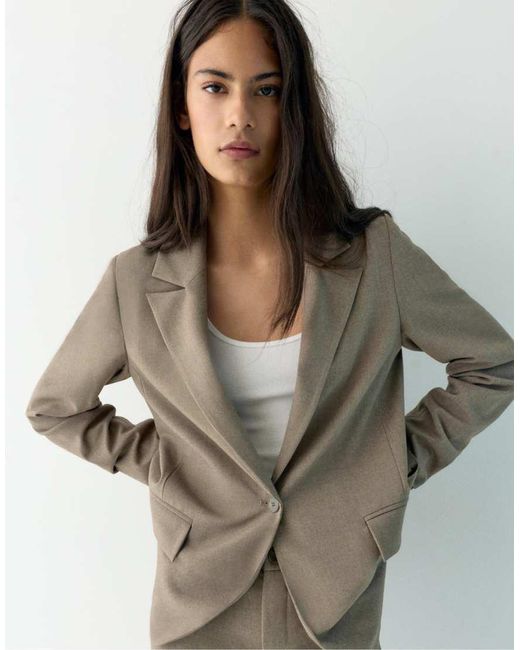 Pull&Bear Natural Basic Blazer