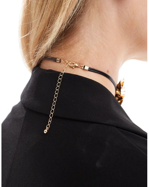 ASOS Black Choker Necklace With Double Corsage Design