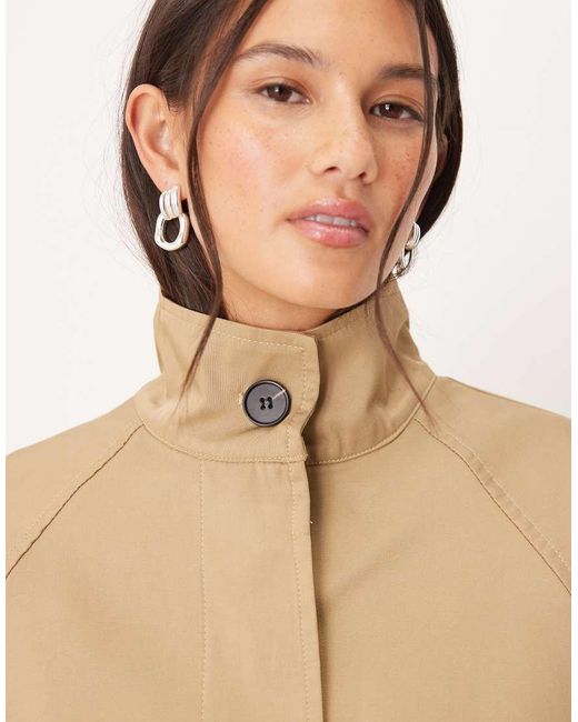 Glamorous Natural Cropped Cape Style Trench Coat