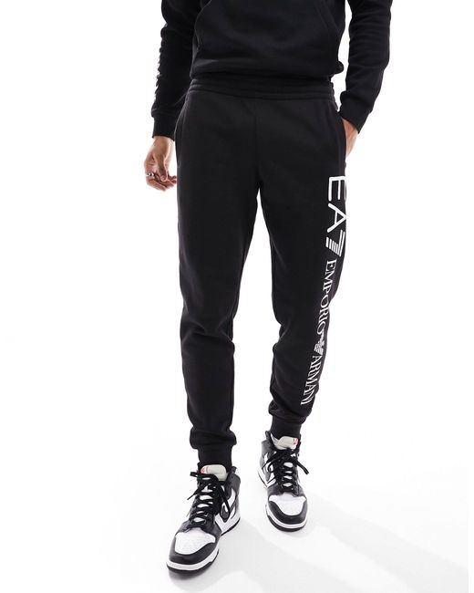 Armani - - joggers della tuta neri con logo sulla gamba di EA7 in Black da Uomo