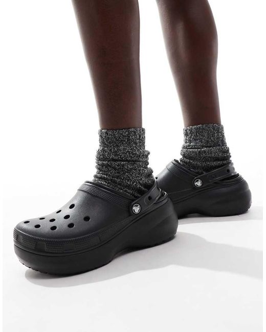 CROCSTM Black Classic Platform Lined Clogs