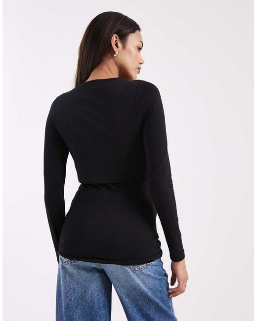Mama.licious Blue Mamalicious Maternity Nursing Function Long Sleeve Jersey Top