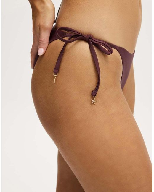Cotton On Natural String Tie Side Brazilian Bikini Bottom