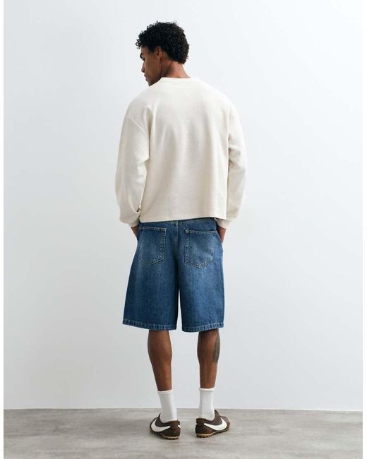 ASOS White Loose Longer Length Jorts for men