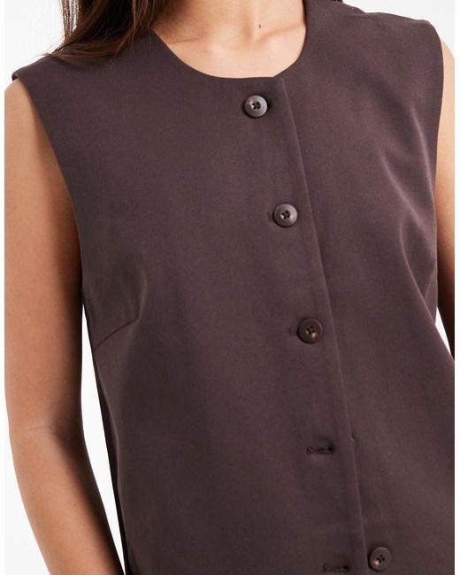 Object Purple O-neck Waistcoat Co-ord