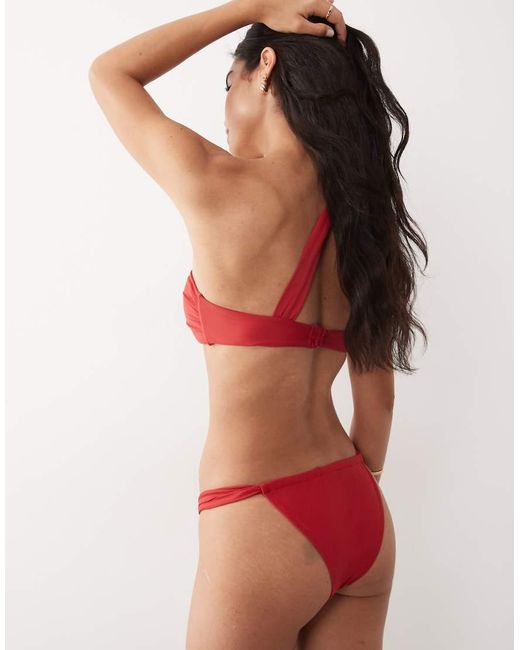 Mango Red Twist Side Bikini Bottoms