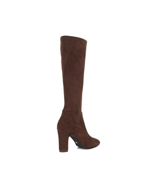 Dune Brown Simple Knee High Boots