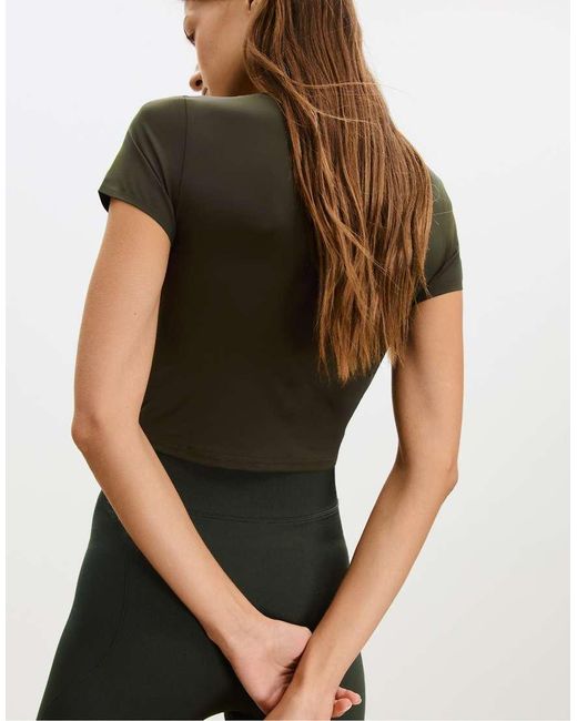 Stradivarius Basic T-Shirt Van Polyamide in het Green