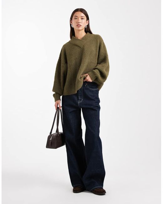 ASOS Green V Neck Jumper