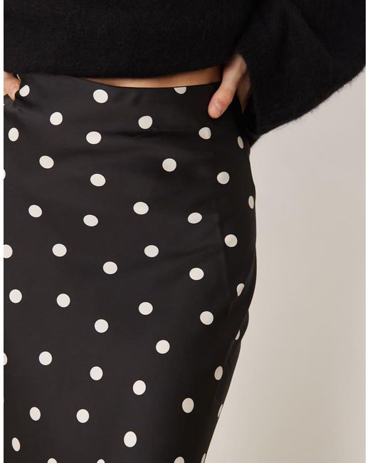Vila Black Satin Maxi Skirt