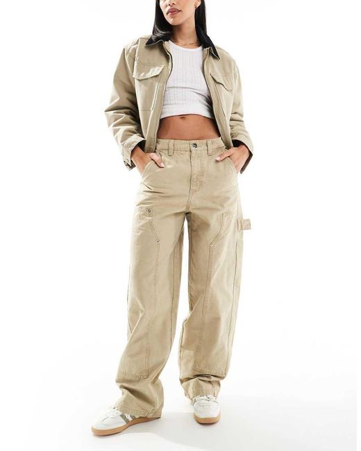 Bershka Natural Carpenter Trousers
