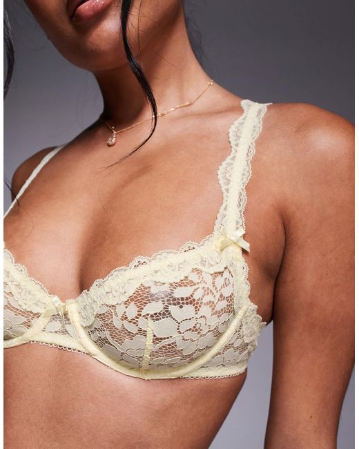 ASOS Gray Hazel All Over Lace Underwired Bra With Lace Trim